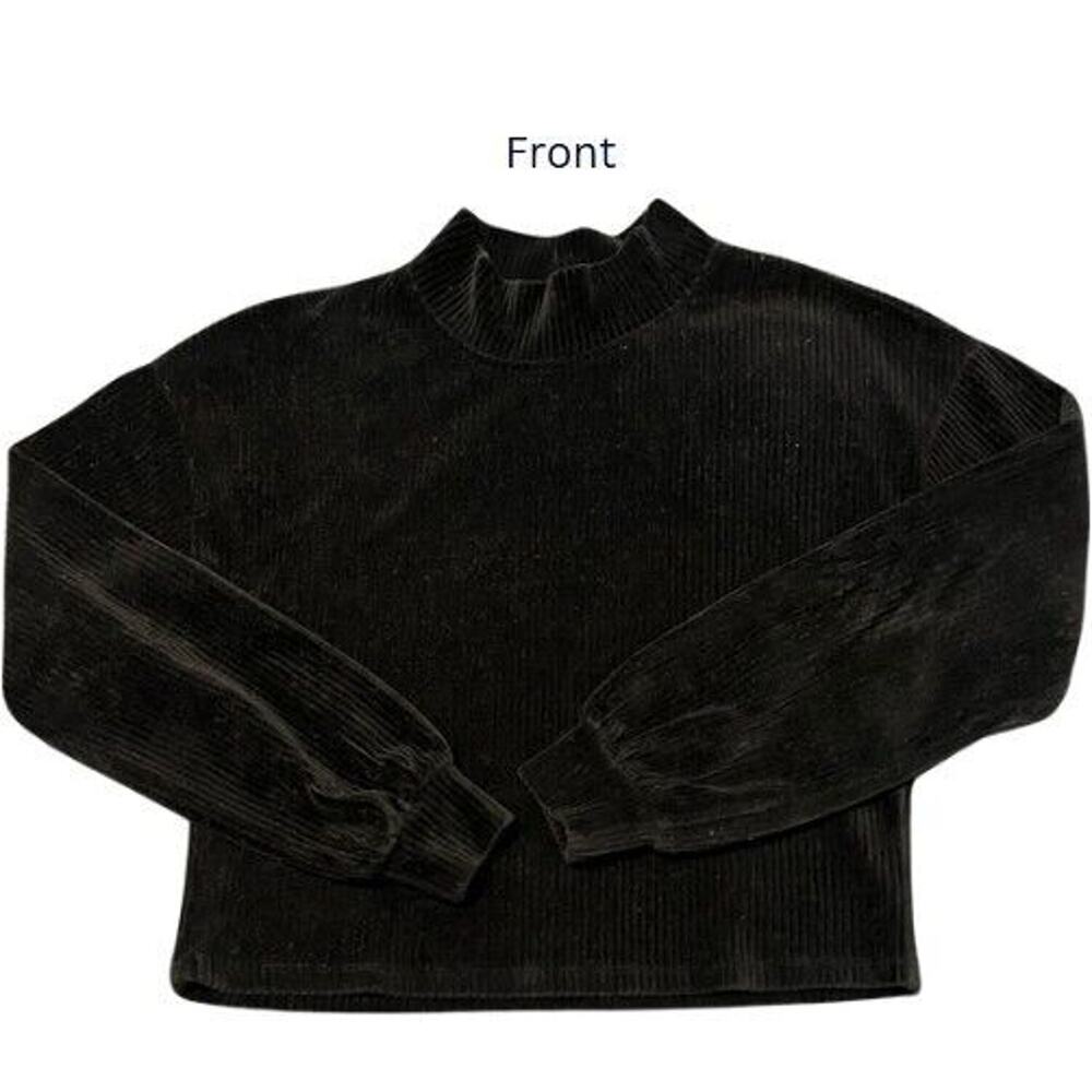 Women's Sweater Altar'd State Black Knit Sweater Mock Neck Size S